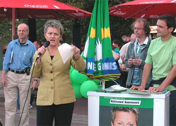 Renate K&uuml;nast, Wahlkampfauftritt 2006, Berlin, Wittenbergplatz, Abgeordnetenhaus- und BVV-Wahlen, Uli Hauschild, BVV Tempelhof-Sch&ouml;neberg
