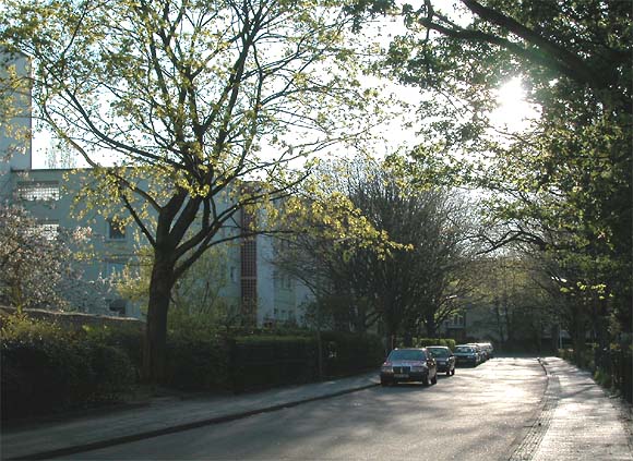 Wolfsburger Weg, Blick in Richtung Steinhellenweg 